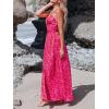 imageCUPSHE Womens Maxi Dress Floral Print Twisted V Neck Sleeveless Long Dress Summer Casual DressRed Floral