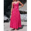 imageCUPSHE Womens Maxi Dress Floral Print Twisted V Neck Sleeveless Long Dress Summer Casual DressRed Floral