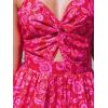 imageCUPSHE Womens Maxi Dress Floral Print Twisted V Neck Sleeveless Long Dress Summer Casual DressRed Floral