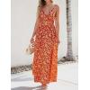 imageCUPSHE Womens Maxi Dress Floral Print Twisted V Neck Sleeveless Long Dress Summer Casual DressRed Paisley
