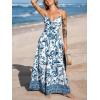 imageCUPSHE Womens Maxi Dress Floral Print Twisted V Neck Sleeveless Long Dress Summer Casual DressTeal Floral
