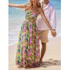 imageCUPSHE Womens Maxi Dress Floral Print Twisted V Neck Sleeveless Long Dress Summer Casual DressTropical Floral