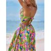 imageCUPSHE Womens Maxi Dress Floral Print Twisted V Neck Sleeveless Long Dress Summer Casual DressTropical Floral