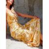 imageCUPSHE Womens Maxi Dress Floral Print Twisted V Neck Sleeveless Long Dress Summer Casual DressYellow Leaf