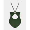 imageCUPSHE Womens One Piece Swimsuits Bathing Suits Cutout V Neck Tummy Control Adjustable Straps O RingDark Green