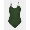 imageCUPSHE Womens One Piece Swimsuits Bathing Suits Cutout V Neck Tummy Control Adjustable Straps O RingDark Green