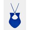 imageCUPSHE Womens One Piece Swimsuits Bathing Suits Cutout V Neck Tummy Control Adjustable Straps O RingRoyal Blue