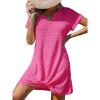 imageCUPSHE Women Swimsuit Cover Up Waffle Knit Bathing Suit Coverups Twist Mini Beach DressHot Pink