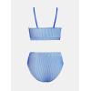 imageCUPSHE Womens Bikini Set Two Piece Swimsuits High Waisted Scoop Neck Spaghetti Adjustable Straps TexturedDark Royal Blue