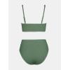 imageCUPSHE Womens Bikini Set Two Piece Swimsuits High Waisted Scoop Neck Spaghetti Adjustable Straps TexturedOlive Green