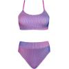 imageCUPSHE Womens Bikini Set Two Piece Swimsuits High Waisted Scoop Neck Spaghetti Adjustable Straps TexturedPurpleMagenta