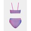 imageCUPSHE Womens Bikini Set Two Piece Swimsuits High Waisted Scoop Neck Spaghetti Adjustable Straps TexturedPurpleMagenta