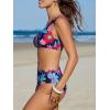 imageCUPSHE Womens Bikini Sets Two Piece Bathing Suit One Shoulder Mid Rise Scalloped Wide Strap Back HookBlackMagentaBlue