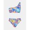 imageCUPSHE Womens Bikini Sets Two Piece Bathing Suit One Shoulder Mid Rise Scalloped Wide Strap Back HookBlueTropical