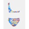 imageCUPSHE Womens Bikini Sets Two Piece Bathing Suit One Shoulder Mid Rise Scalloped Wide Strap Back HookBlueTropical
