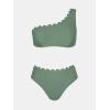 imageCUPSHE Womens Bikini Sets Two Piece Bathing Suit One Shoulder Mid Rise Scalloped Wide Strap Back HookEucalyptus Green