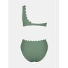 imageCUPSHE Womens Bikini Sets Two Piece Bathing Suit One Shoulder Mid Rise Scalloped Wide Strap Back HookEucalyptus Green