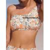 imageCUPSHE Womens Bikini Sets Two Piece Bathing Suit One Shoulder Mid Rise Scalloped Wide Strap Back HookYellowOrange Floral