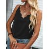imageCUPSHE Womens Tank Tops V Neck Button Down Casual Cami Blouses Summer Sleeveless Basic Tank ShirtAblack