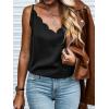 imageCUPSHE Womens Tank Tops V Neck Button Down Casual Cami Blouses Summer Sleeveless Basic Tank ShirtAblack