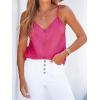 imageCUPSHE Womens Tank Tops V Neck Button Down Casual Cami Blouses Summer Sleeveless Basic Tank ShirtRose Pink