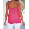 imageCUPSHE Womens Tank Tops V Neck Button Down Casual Cami Blouses Summer Sleeveless Basic Tank ShirtRose Pink