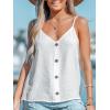 imageCUPSHE Womens Tank Tops V Neck Button Down Casual Cami Blouses Summer Sleeveless Basic Tank ShirtWhite