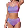 imageCUPSHE Womens Bikini Set Two Piece Swimsuits High Waisted Scoop Neck Spaghetti Adjustable Straps TexturedPurpleMagenta