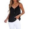imageCUPSHE Womens Tank Tops V Neck Button Down Casual Cami Blouses Summer Sleeveless Basic Tank ShirtBlack