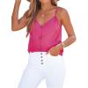 imageCUPSHE Womens Tank Tops V Neck Button Down Casual Cami Blouses Summer Sleeveless Basic Tank ShirtRose Pink