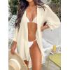 imageCUPSHE Women Swimsuit Coverup Button Down Casual Shirt Dress V Neck Beach Cover Ups with Pockets XSXLApricot
