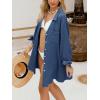 imageCUPSHE Women Swimsuit Coverup Button Down Casual Shirt Dress V Neck Beach Cover Ups with Pockets XSXLNavy Blue