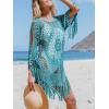 imageCUPSHE Womens Cover Up Crochet Poncho Swimsuit Tassel Dresses Hollow Out SXXL 2025Blue