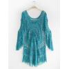 imageCUPSHE Womens Cover Up Crochet Poncho Swimsuit Tassel Dresses Hollow Out SXXL 2025Blue
