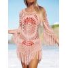 imageCUPSHE Womens Cover Up Crochet Poncho Swimsuit Tassel Dresses Hollow Out SXXL 2025Pink