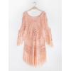imageCUPSHE Womens Cover Up Crochet Poncho Swimsuit Tassel Dresses Hollow Out SXXL 2025Pink