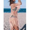 imageCUPSHE Womens Cover Up Crochet Poncho Swimsuit Tassel Dresses Hollow Out SXXL 2025Pink
