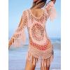 imageCUPSHE Womens Cover Up Crochet Poncho Swimsuit Tassel Dresses Hollow Out SXXL 2025Pink