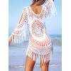 imageCUPSHE Womens Cover Up Crochet Poncho Swimsuit Tassel Dresses Hollow Out SXXL 2025White