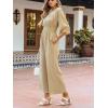 imageCUPSHE Womens Romper Woven Square Neck 34 Sleeves Smocked Waist Straight Leg Jumpsuit Outfit CasualKhaki