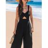 imageCUPSHE Womens Summer Jumpsuits Dressy Casual One Piece Outfits Sleeveless Sweetheart Neck Cut out Long Pants Fashion Clothes 2025