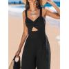 imageCUPSHE Womens Summer Jumpsuits Dressy Casual One Piece Outfits Sleeveless Sweetheart Neck Cut out Long Pants Fashion Clothes 2025