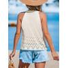 imageCUPSHE Womens Top Halter Neck Sleeveless Crochet Knit CoverUp Top Casual VacationWhite