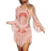 imageCUPSHE Womens Cover Up Crochet Poncho Swimsuit Tassel Dresses Hollow Out SXXL 2025Pink