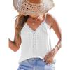 imageCUPSHE Womens Top Lace V Neck Trim Cami Sleeveless Eyelet Tank CoverUp Top Casual VacationWhite
