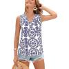 imageCUPSHE Womens Tropical Summer Beach Vacation Sleeveless Top Shirt Blouse 2025 FashionBlue