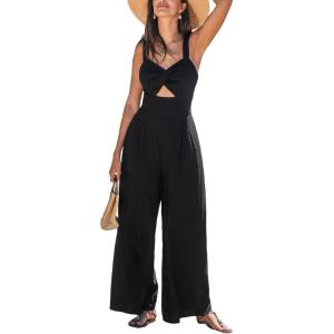 imageCUPSHE Womens Summer Jumpsuits Dressy Casual One Piece Outfits Sleeveless Sweetheart Neck Cut out Long Pants Fashion Clothes 2025