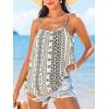 imageCUPSHE Summer Strap Boho Printed Cami Top Loose Casual Sleeveless Tank Top CoverUp Top Casual VacationBlack