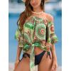 imageCUPSHE Women Tops Boho OffShoulder Neck Ruffle Sleeve Blouse Short Sleeve Tee Shirt Casual SummerMint