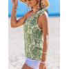 imageCUPSHE Womens Vacation Beach Floral Sleeveless Bow Tie One Shoulder Cover Up Tops ShirtGreen
